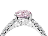 White gold Fancy Pink Oval  Solitaire Chevron Pave Diamond Engagement Ring with Six-Prong Setting_7