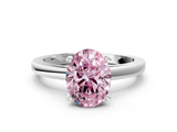 White gold Fancy Pink Oval  Solitaire Diamond Engagement Ring with Four-Prong Setting on a Classic Band_3