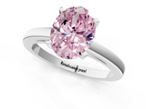 White gold Fancy Pink Oval  Solitaire Diamond Engagement Ring with Four-Prong Setting on a Classic Band_4