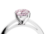 White gold Fancy Pink Oval  Solitaire Diamond Engagement Ring with Four-Prong Setting on a Classic Band_7