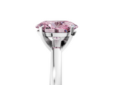 White gold Fancy Pink Oval  Solitaire Diamond Engagement Ring with Four-Prong Setting on a Classic Band_8