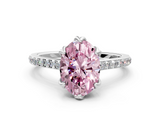 White gold Fancy Pink Oval  Solitaire Diamond Engagement Ring with Pave Band and Six-Prong Setting_19