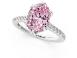 White gold Fancy Pink Oval  Solitaire Diamond Engagement Ring with Pave Band and Six-Prong Setting_21