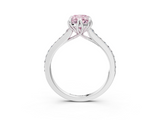 White gold Fancy Pink Oval  Solitaire Diamond Engagement Ring with Pave Band and Six-Prong Setting_23