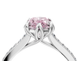 White gold Fancy Pink Oval  Solitaire Diamond Engagement Ring with Pave Band and Six-Prong Setting_23