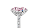 White gold Fancy Pink Oval  Solitaire Diamond Engagement Ring with Pave Band and Six-Prong Setting_25