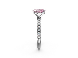 White gold Fancy Pink Oval  Solitaire Diamond Pavé Band with Four-Prong Setting_30
