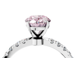 White gold Fancy Pink Oval  Solitaire Diamond Pavé Band with Four-Prong Setting_32