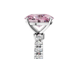 White gold Fancy Pink Oval  Solitaire Diamond Pavé Band with Four-Prong Setting_33