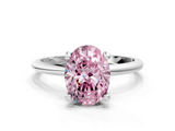 White gold Fancy Pink Oval  Solitaire Diamond Ring with 4-Prong Setting on a Classic Band_3