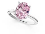 White gold Fancy Pink Oval  Solitaire Diamond Ring with 4-Prong Setting on a Classic Band_4