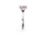White gold Fancy Pink Oval  Solitaire Diamond Ring with 4-Prong Setting on a Classic Band_5