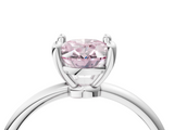 White gold Fancy Pink Oval  Solitaire Diamond Ring with 4-Prong Setting on a Classic Band_7
