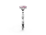 White gold Fancy Pink Oval  Solitaire Diamond Ring with Bamboo Band and Four-Prong Setting_69