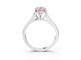 White gold Fancy Pink Oval  Solitaire Diamond Ring with Cathedral Band and Four-Prong Setting_87