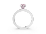 White gold Fancy Pink Oval  Solitaire Diamond Ring with Channel-Set Baguette Band and Four-Prong Setting_117