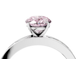 White gold Fancy Pink Oval  Solitaire Diamond Ring with Channel-Set Baguette Band and Four-Prong Setting_118