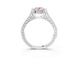 White gold Fancy Pink Oval  Solitaire Diamond Ring with Channel Set Band and Bezel Prong Setting_59