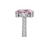 White gold Fancy Pink Oval  Solitaire Diamond Ring with Channel Set Band and Bezel Prong Setting_61