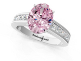 White gold Fancy Pink Oval  Solitaire Diamond Ring with Channel-Set Band and Four-Prong Setting_4