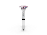 White gold Fancy Pink Oval  Solitaire Diamond Ring with Channel-Set Band and Four-Prong Setting_5