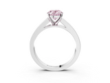 White gold Fancy Pink Oval  Solitaire Diamond Ring with Channel-Set Band and Four-Prong Setting_6