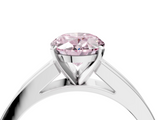 White gold Fancy Pink Oval  Solitaire Diamond Ring with Channel-Set Band and Four-Prong Setting_7