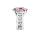 White gold Fancy Pink Oval  Solitaire Diamond Ring with Channel-Set Band and Four-Prong Setting_8