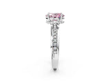 White gold Fancy Pink Oval  Solitaire Diamond Ring with Channel Set Band and Six-Prong Setting_50