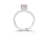 White gold Fancy Pink Oval  Solitaire Diamond Ring with Channel Set Band and Six-Prong Setting_51