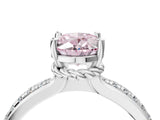 White gold Fancy Pink Oval  Solitaire Diamond Ring with Channel Set Band and Six-Prong Setting_52
