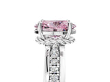 White gold Fancy Pink Oval  Solitaire Diamond Ring with Channel Set Band and Six-Prong Setting_53