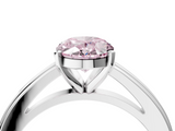 White gold Fancy Pink Oval  Solitaire Diamond Ring with Four-Prong Setting and Classic Band_7