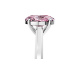 White gold Fancy Pink Oval  Solitaire Diamond Ring with Four-Prong Setting and Classic Band_8