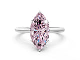 White gold Fancy Pink Oval  Solitaire Diamond Ring with Four-Prong Setting on a Plain Band_32