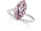 White gold Fancy Pink Oval  Solitaire Diamond Ring with Four-Prong Setting on a Plain Band_33