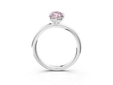 White gold Fancy Pink Oval  Solitaire Diamond Ring with Four-Prong Setting on a Plain Band_35