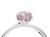 White gold Fancy Pink Oval  Solitaire Diamond Ring with Four-Prong Setting on a Plain Band_36