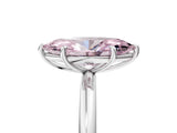 White gold Fancy Pink Oval  Solitaire Diamond Ring with Four-Prong Setting on a Plain Band_37