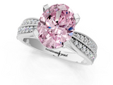 White gold Fancy Pink Oval  Solitaire Diamond Ring with Milgrain Pavé Band and Four-Prong Setting_21