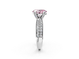 White gold Fancy Pink Oval  Solitaire Diamond Ring with Milgrain Pavé Band and Four-Prong Setting_22