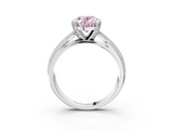 White gold Fancy Pink Oval  Solitaire Diamond Ring with Milgrain Pavé Band and Four-Prong Setting_23
