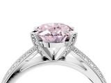 White gold Fancy Pink Oval  Solitaire Diamond Ring with Milgrain Pavé Band and Four-Prong Setting_24