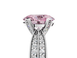 White gold Fancy Pink Oval  Solitaire Diamond Ring with Milgrain Pavé Band and Four-Prong Setting_25