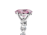 White gold Fancy Pink Oval  Solitaire Diamond Ring with Pave Band and Four-Prong Setting_248