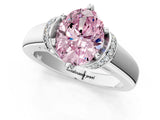 White gold Fancy Pink Oval  Solitaire Diamond Ring with Pave Band and Six-Prong Setting_33