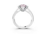White gold Fancy Pink Oval  Solitaire Diamond Ring with Pave Band and Six-Prong Setting_35