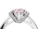 White gold Fancy Pink Oval  Solitaire Diamond Ring with Pave Band and Six-Prong Setting_36