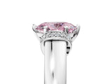 White gold Fancy Pink Oval  Solitaire Diamond Ring with Pave Band and Six-Prong Setting_37