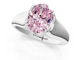 White gold Fancy Pink Oval  Solitaire Diamond Ring with Six-Prong Cathedral Setting_33